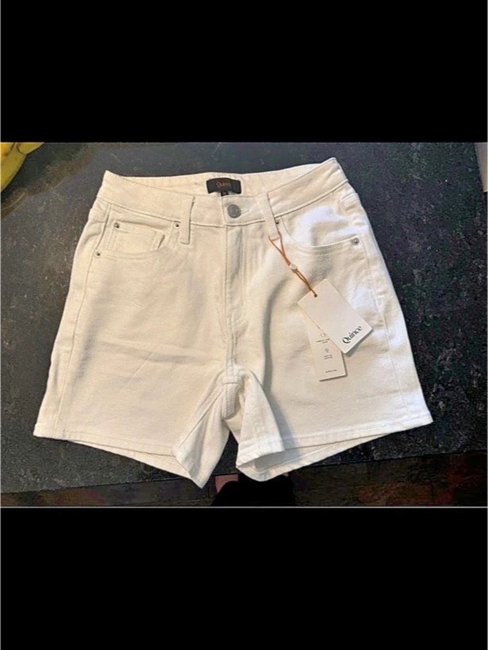 Quince Denim Jean Shorts in White NWT
